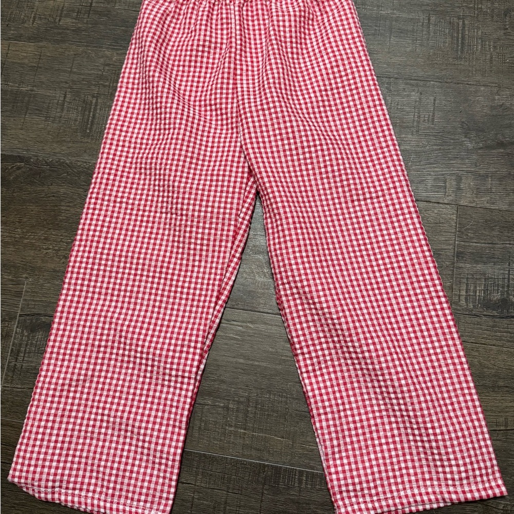 Boys size 5/6 red gingham pants